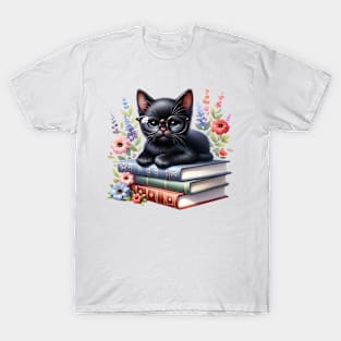 Bombay Cat And Books T-Shirt